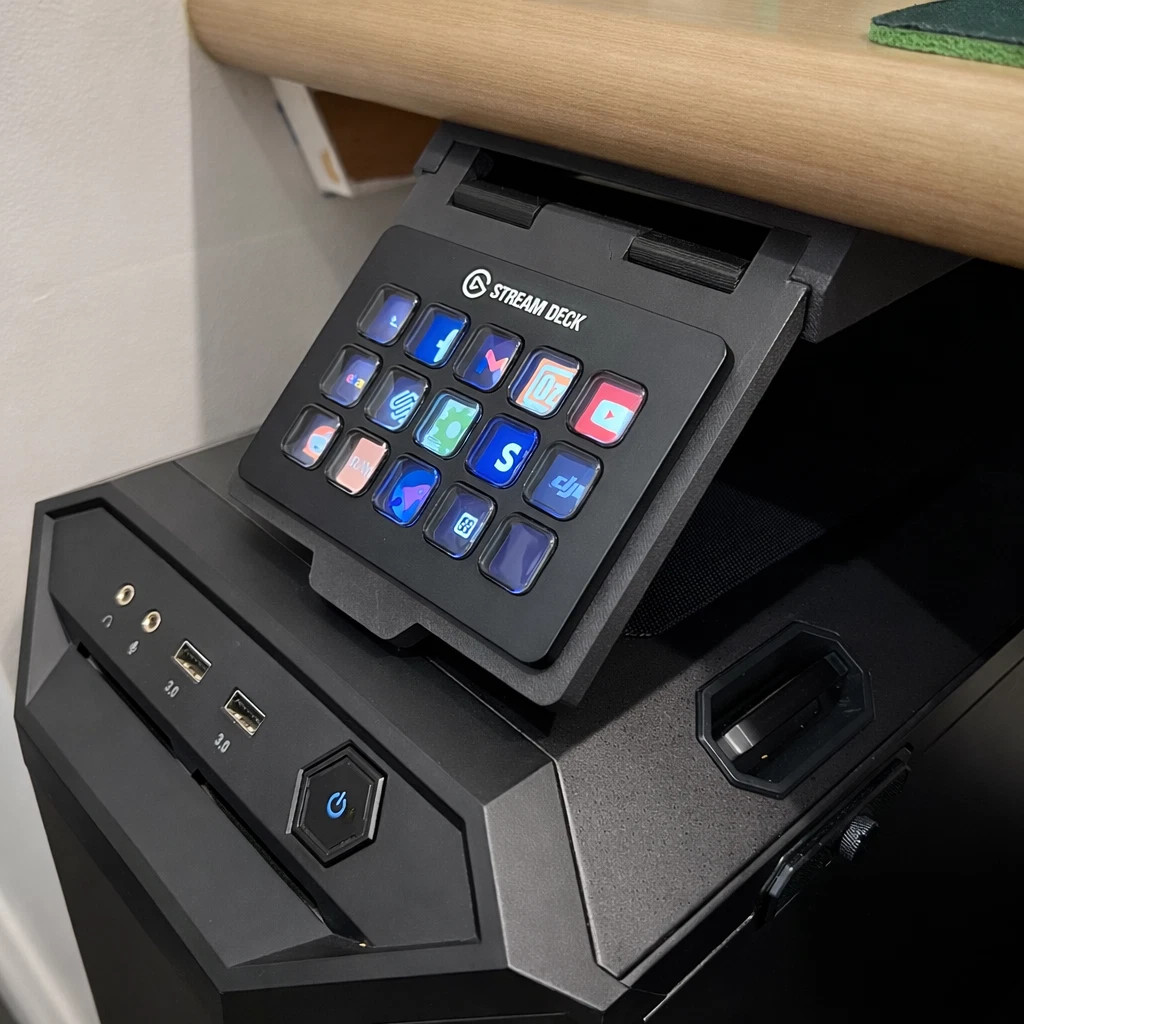 Sliding Under Desk Mount for Elgato Stream Deck MK2 (15-Key) – Clean Setup