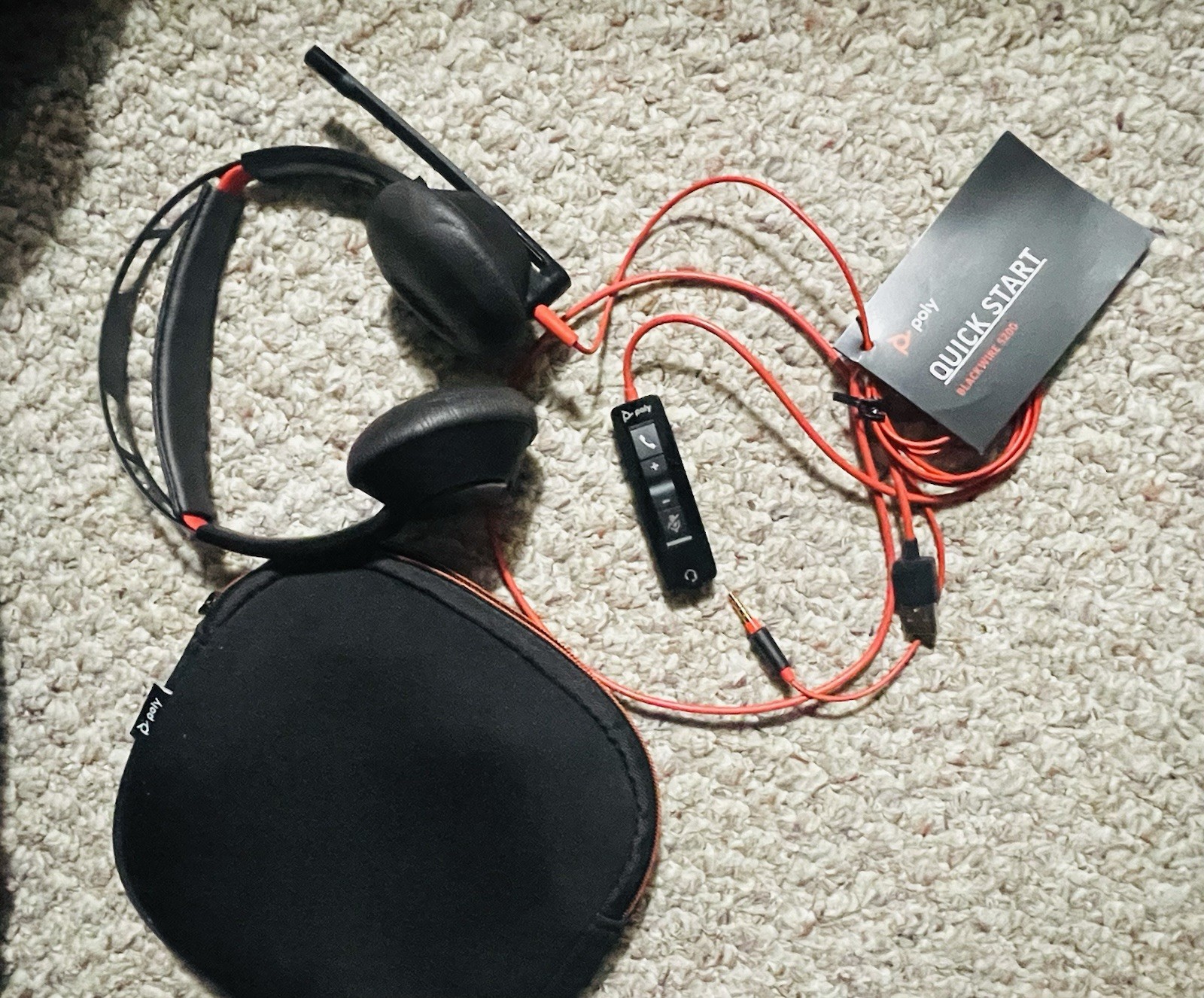 Poly Blackwire 5200 Series USB-C 3.5mm Wired Stereo Headset