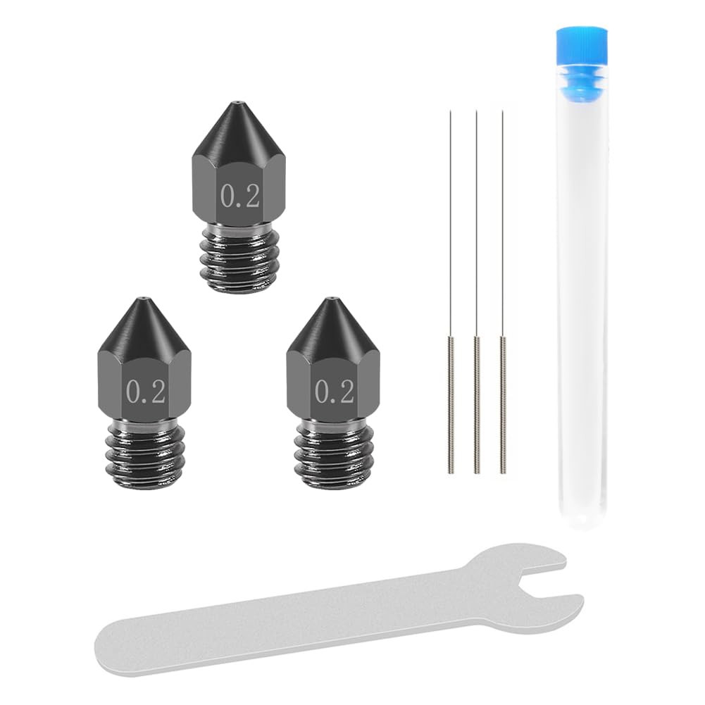 3 Pcs 0.2Mm Hardened Steel Nozzles MK8 Nozzles 3D Printer Nozzles