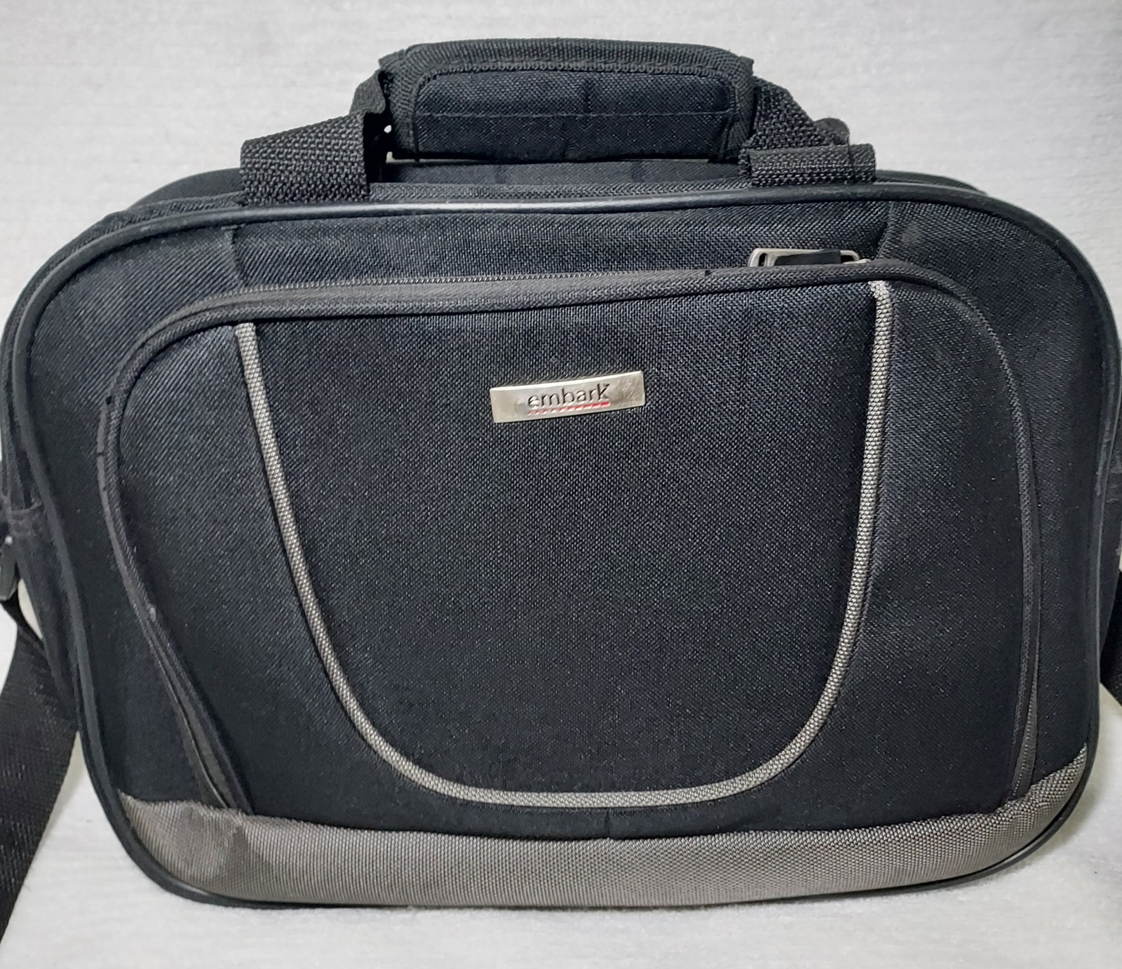 EMBARK Computer Laptop Messenger Bag Black Canvas Crossbody Computer Bag
