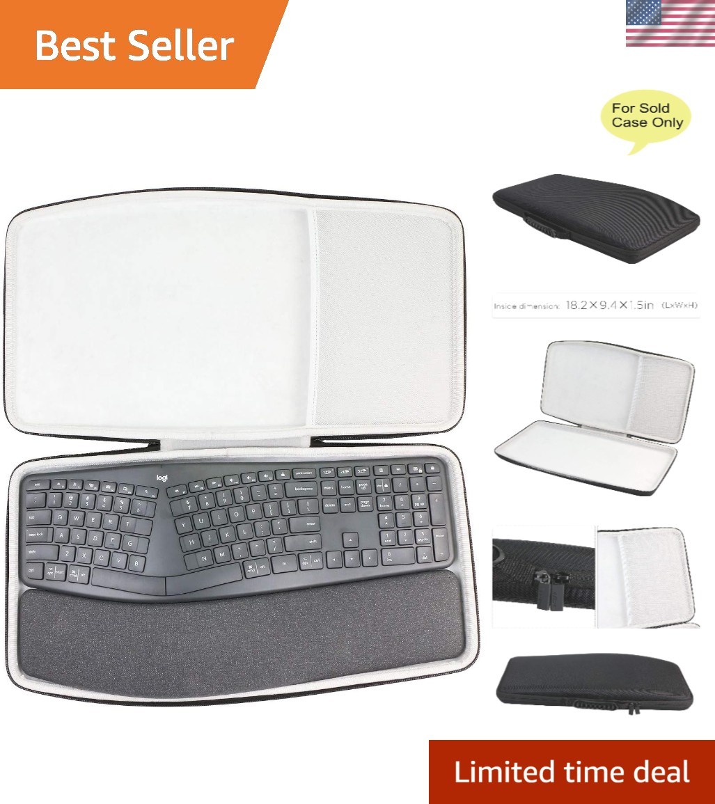 Sleek Black Hard Case for Logitech Ergo Wireless Keyboard - Ultimate Protection