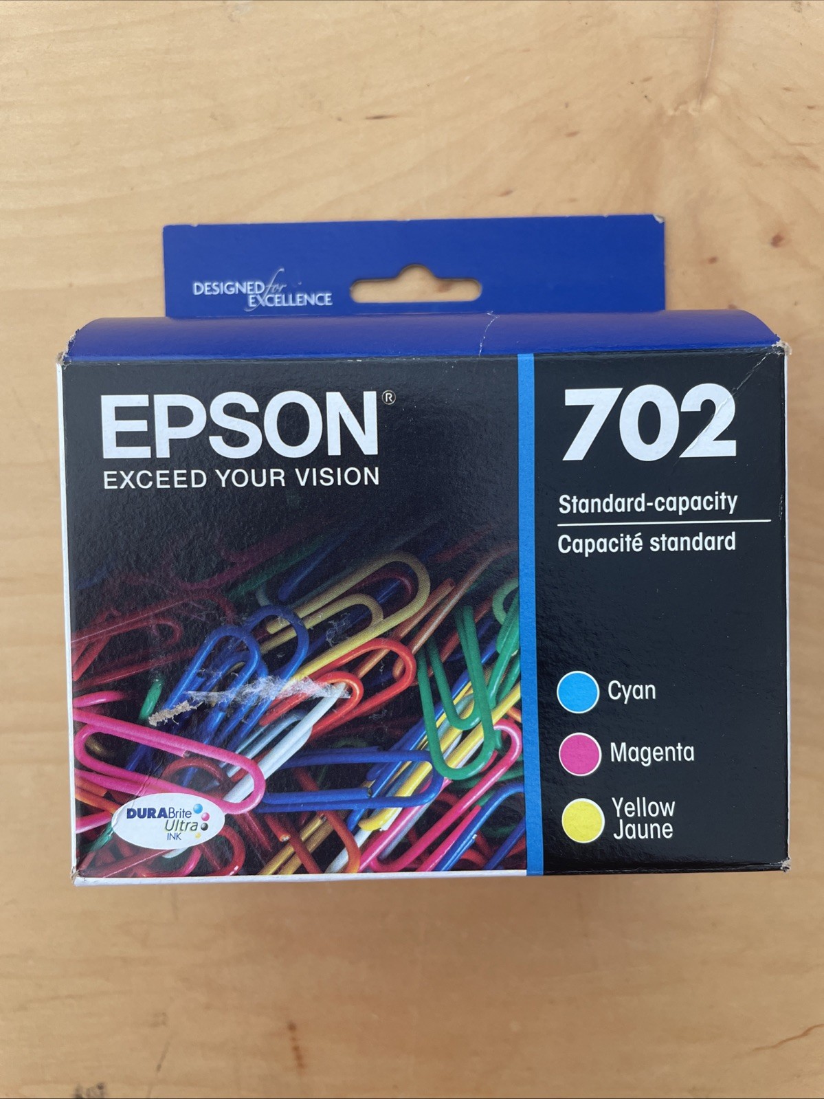 Genuine Epson 702 Ink Cartridges - Cyan/Magenta/Yellow EXP 04/2027