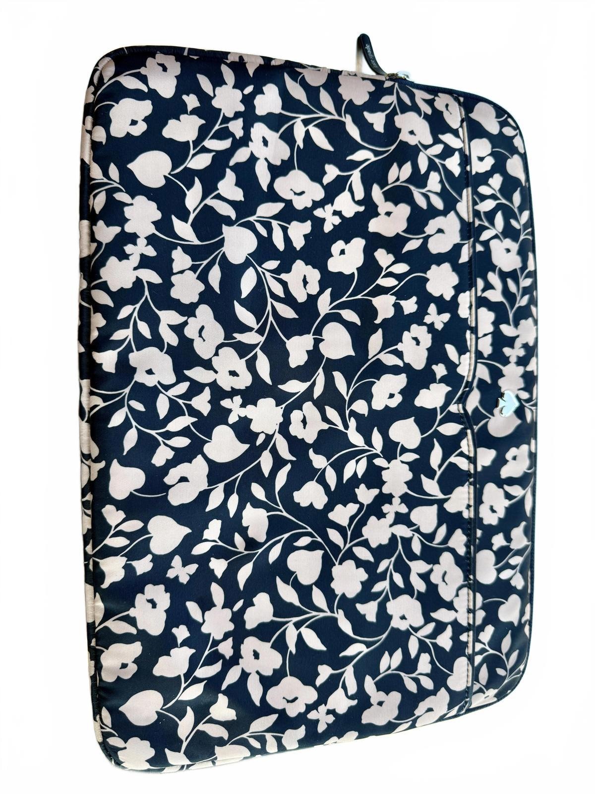 Kate Spade Black & White Floral Padded Laptop Case Sleeve 