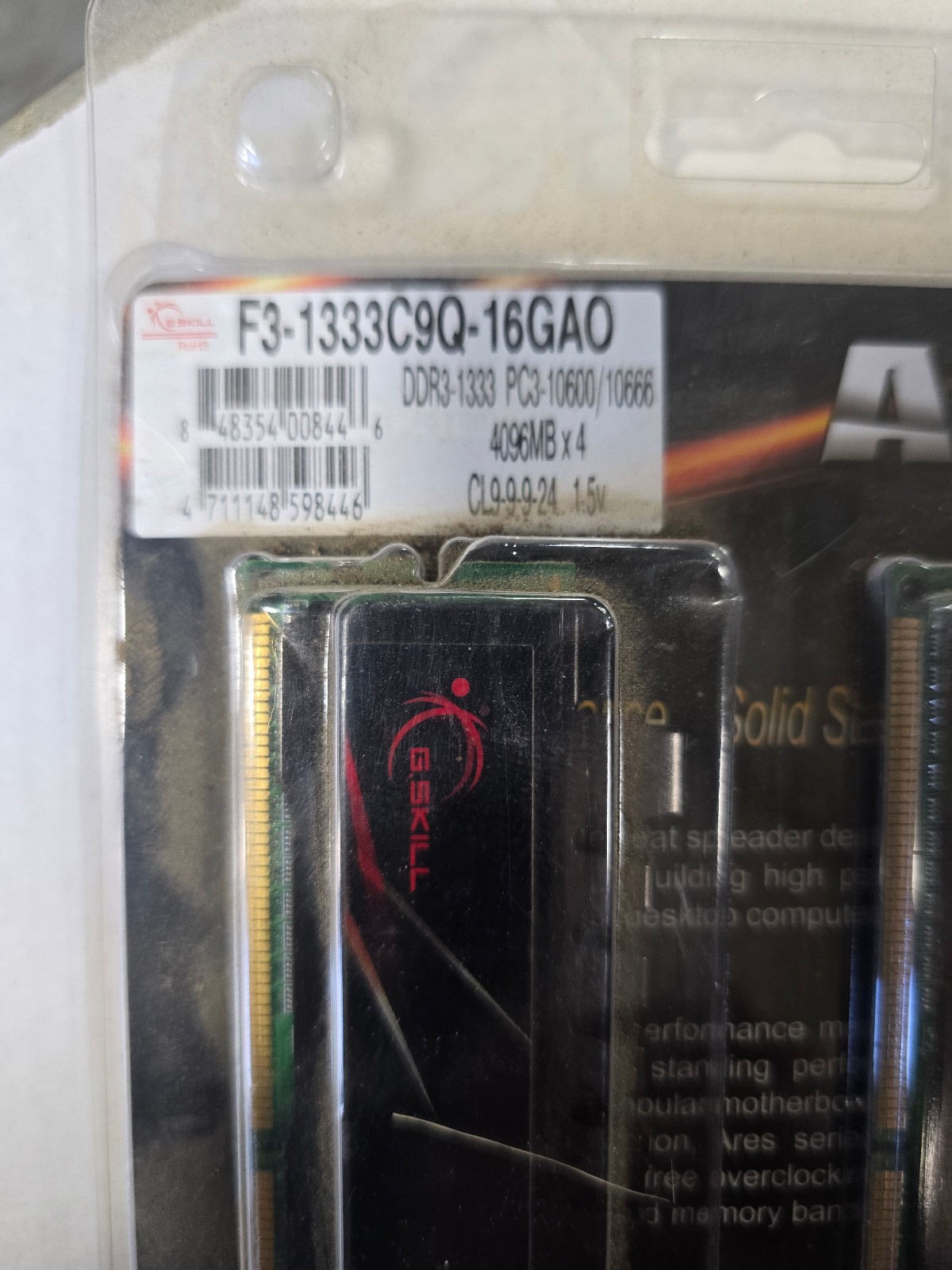 G.SKILL Ripjaws 4GB 2x2GB DDR3-1600 PC3-12800 CL7 F3-12800CL7D-4GBRH NOS
