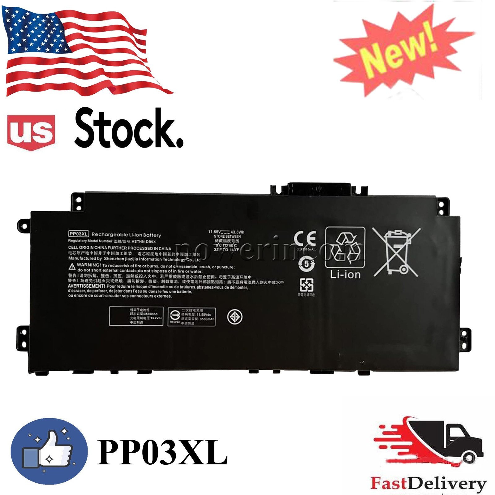 PP03XL PP03043XL M01144-005 Battery for HP Pavilion x360 L83388-421 L83393-005