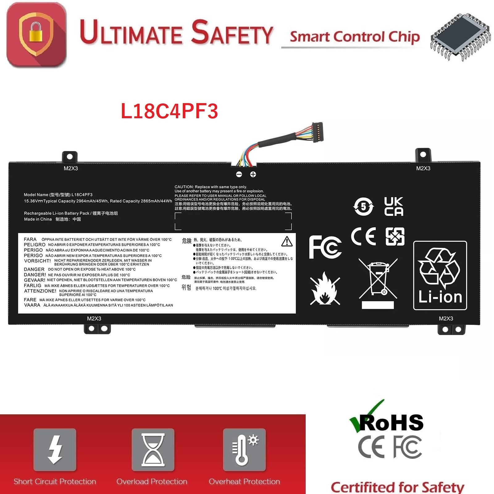 ✅L18C4PF3 Battery For Lenovo IdeaPad Flex-14API Flex-14IML Flex-14IWL C340-14API