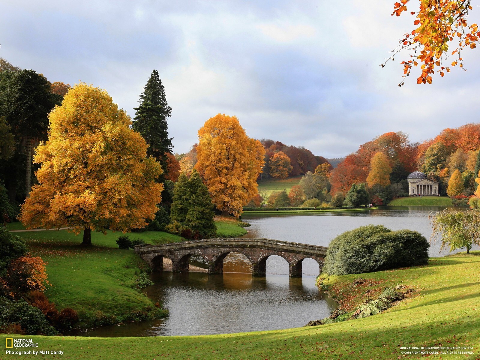 Landscape national geographic stourhead england calm Custom Gaming Mat Desk
