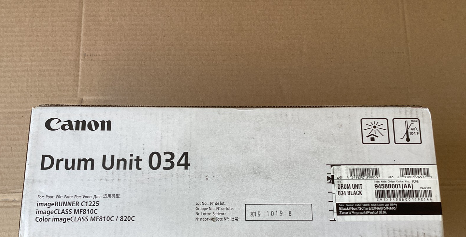 NEW Genuine Canon 034 Black Drum Unit 9458B001