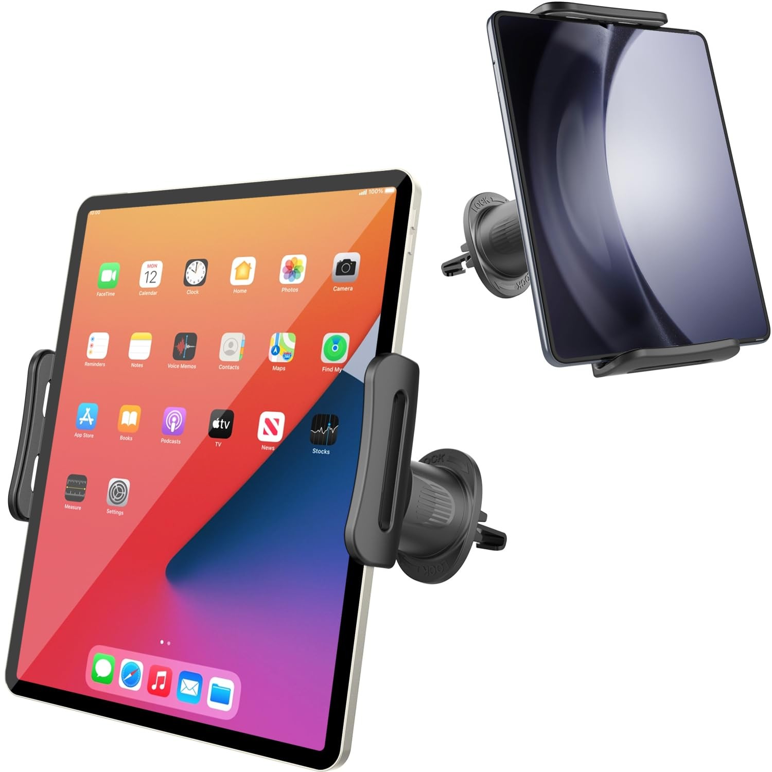 SkyTitan for iPad Car Mount Air Vent Tablet Holder Upgraded Metal Hook Black