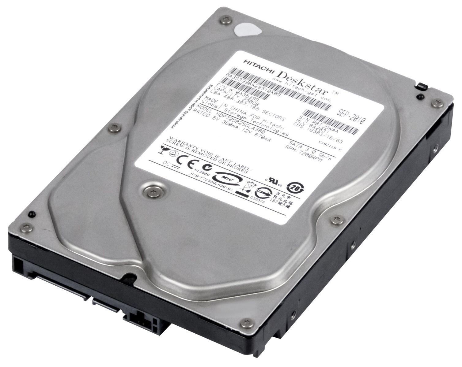 HITACHI DESKSTAR P7K500 HDP725025GLA380 250GB 7200RPM 8MB SATA II 3.5"