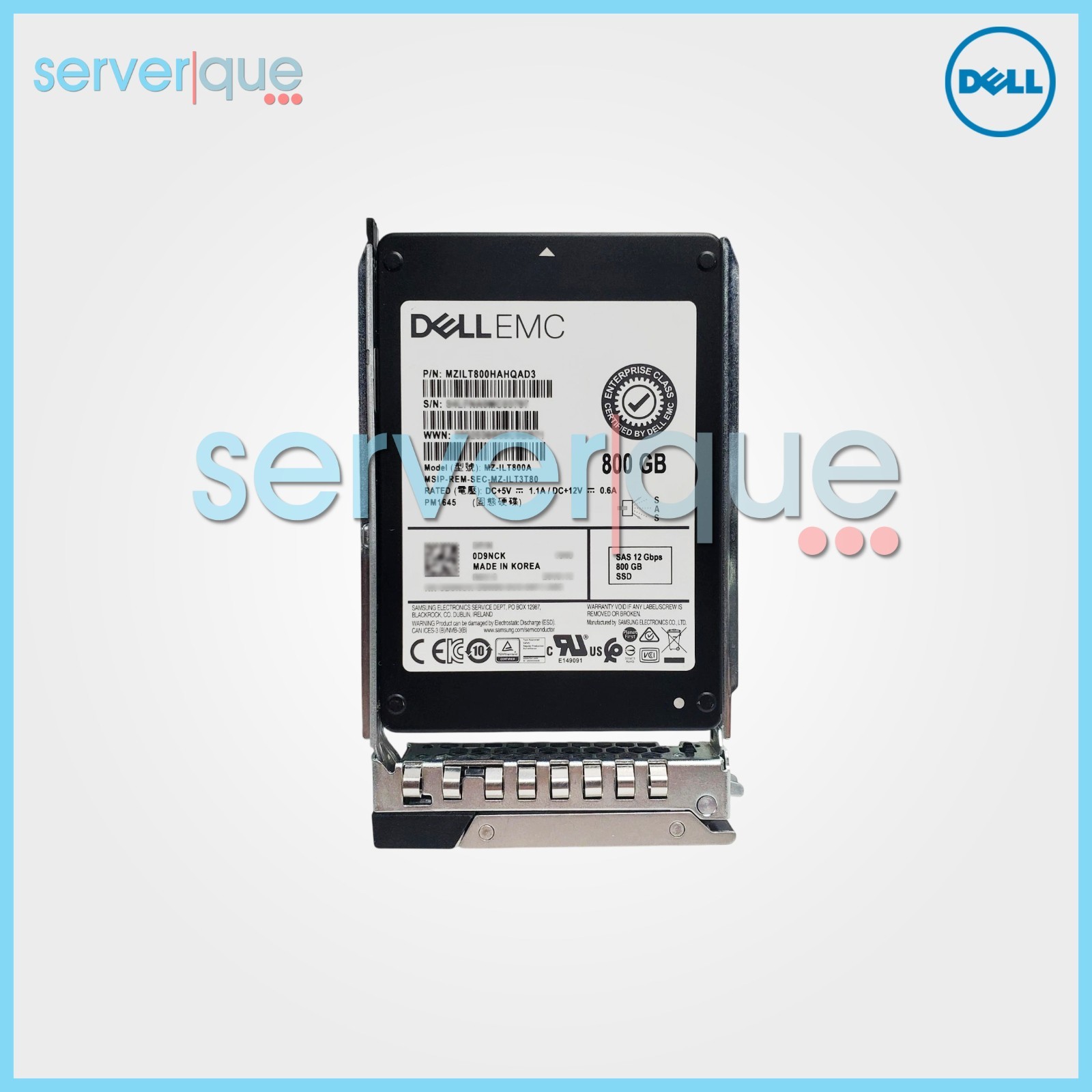 Dell D9NCK 800GB 2.5" 12Gbps MIX Use SAS MZ-ILT800A TLC 0D9NCK Internal SSD