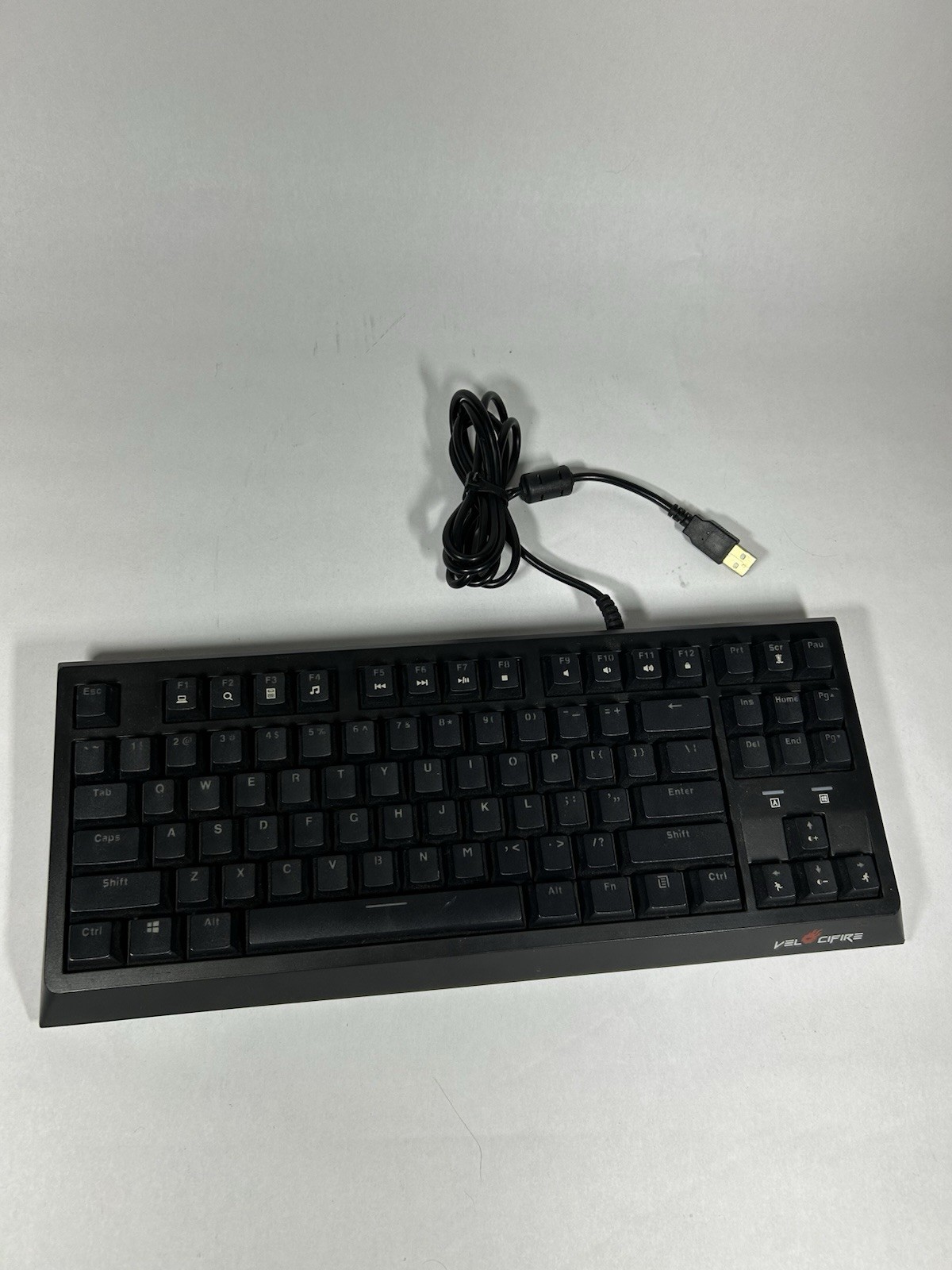 Velocifire 87 Key Wired Mechanical Keyboard Blue Backlit TKL01 Tested Works
