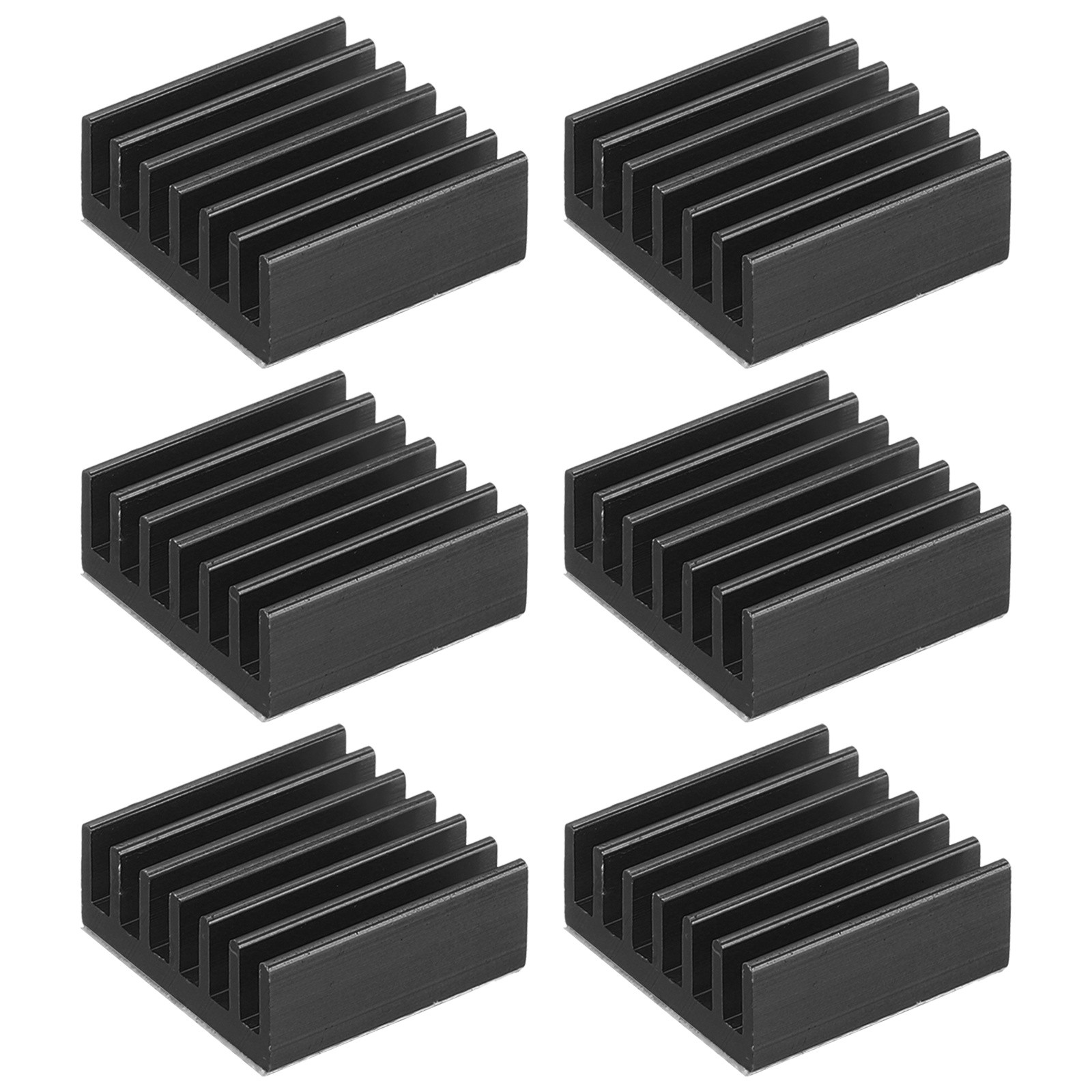 6 Pcs Heatsink 14x14x6mm Aluminum Heat Sink with Thermal Blue Sticker Black