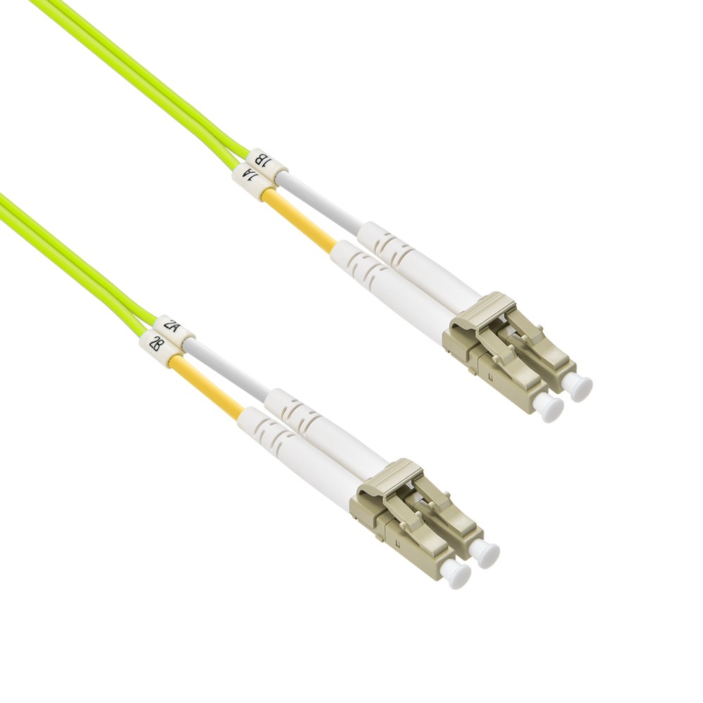 5 Pack of 6m LC/UPC-LC/UPC OM5 Multimode Duplex OFNR 2.0mm Green Fiber Optic Pat