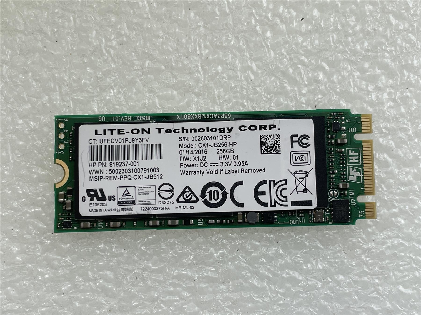 For HP SSD 803381-001 Lite-On CX1-JB256-HP 256GB M.2 Pcie 2x2 Hard Drive