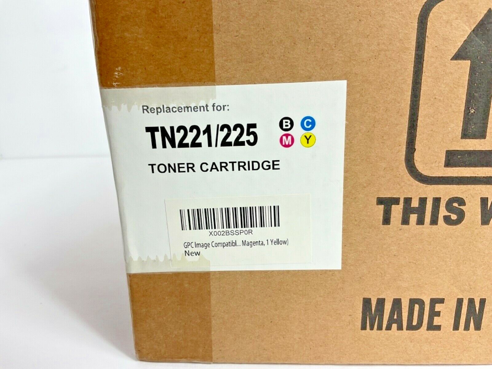 New GPC image ink cartridge 5pcs TN221/225 2bk 1c,y and m Manufac