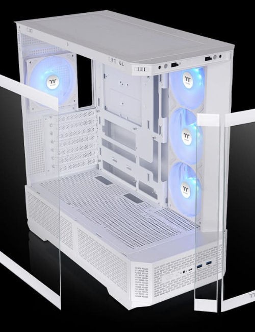 Thermaltake View 370 Tempered Glass ARGB MID TOWER, CA-11N-00M6WN-00 (White)