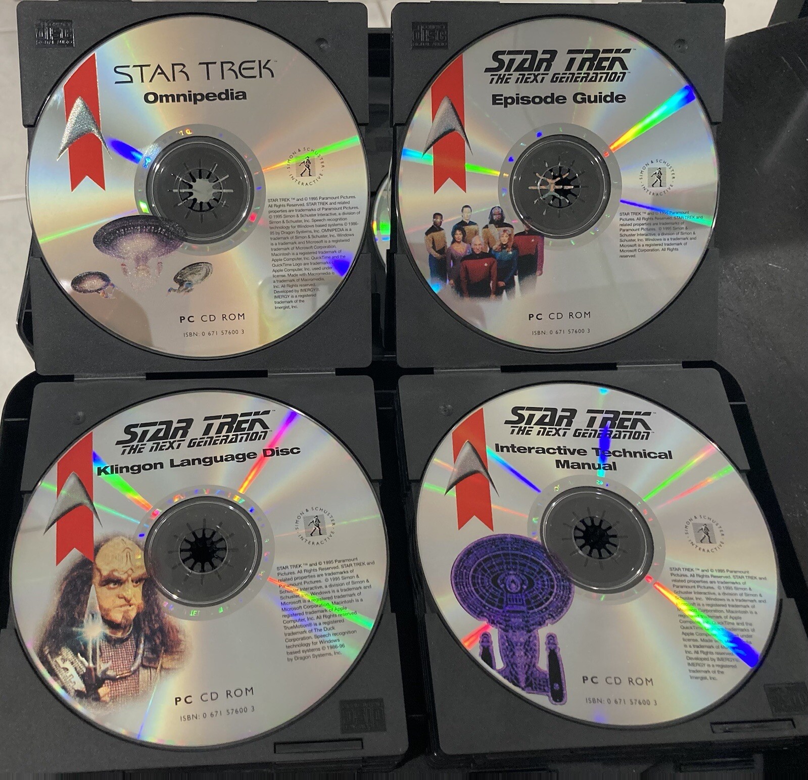 Simon & Schuster STAR TREK GIFT SET Omipedia Guide Klingon Language Cd Rom