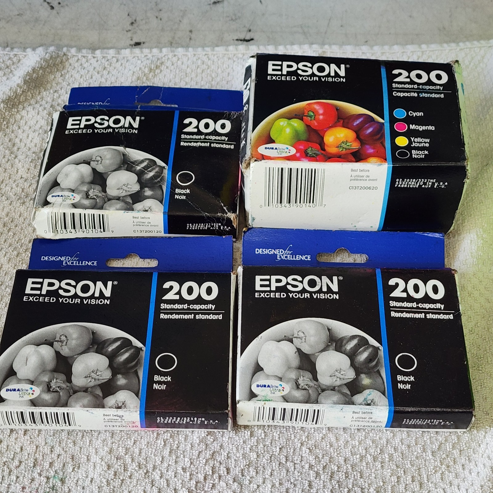 Epson 200 Ink Cartridge Set Of 7 BK Cyan Magenta Yellow Genuine Sealed 2028 2026