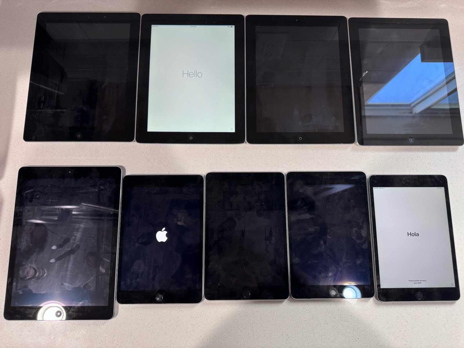 Lot of 9 Apple iPads AS-IS Parts Repair Locked Bundle