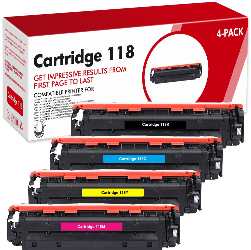 4x High Yield Toner Cartridge 118 Set For Canon IMAGECLASS MF8580cdw LBP7660cdn