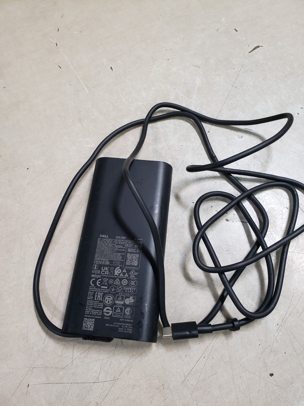 Genuine Dell 165W USB-C Charger for XPS 15 17 DA165PM210 Type C NO POWER