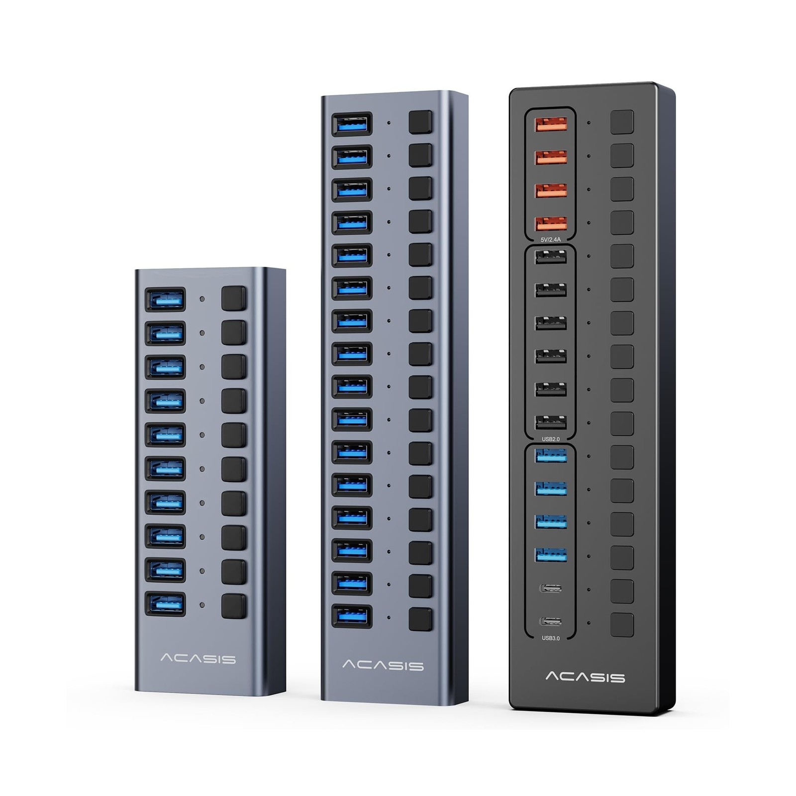 ACASIS 16&10 Ports USB 3.1 Hub Bundle with Powered USB 3.0 Hub, Include 26 * ...