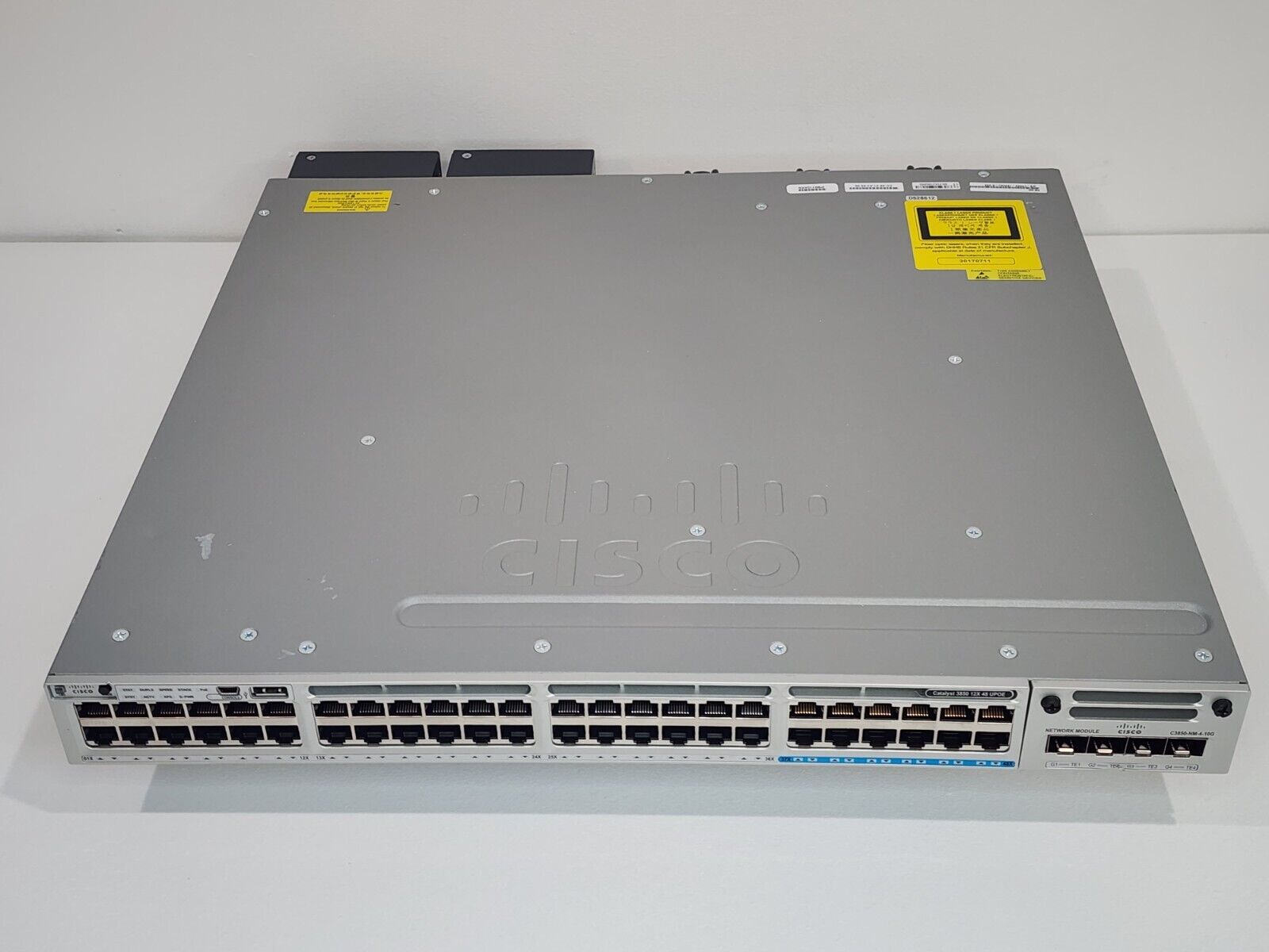 Cisco WS-C3850-12X48U-S 48 Port UPoE 12x 1/2.5/5/10GB w/C3850-NM-4-10G 2x 1100W