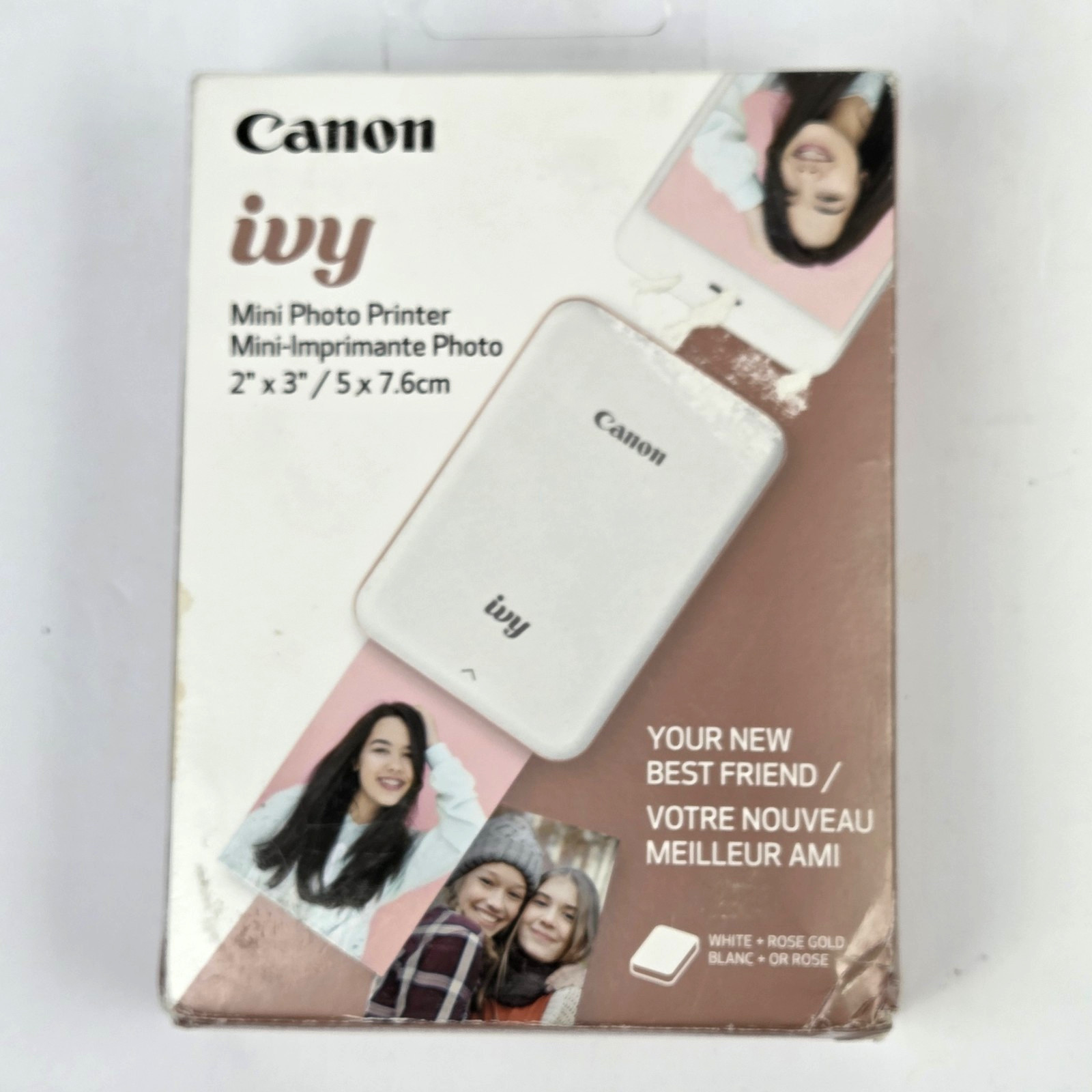 NEW  Canon Ivy Mini Photo Printer 2nd Generation White And Rose Gold (Open Box)