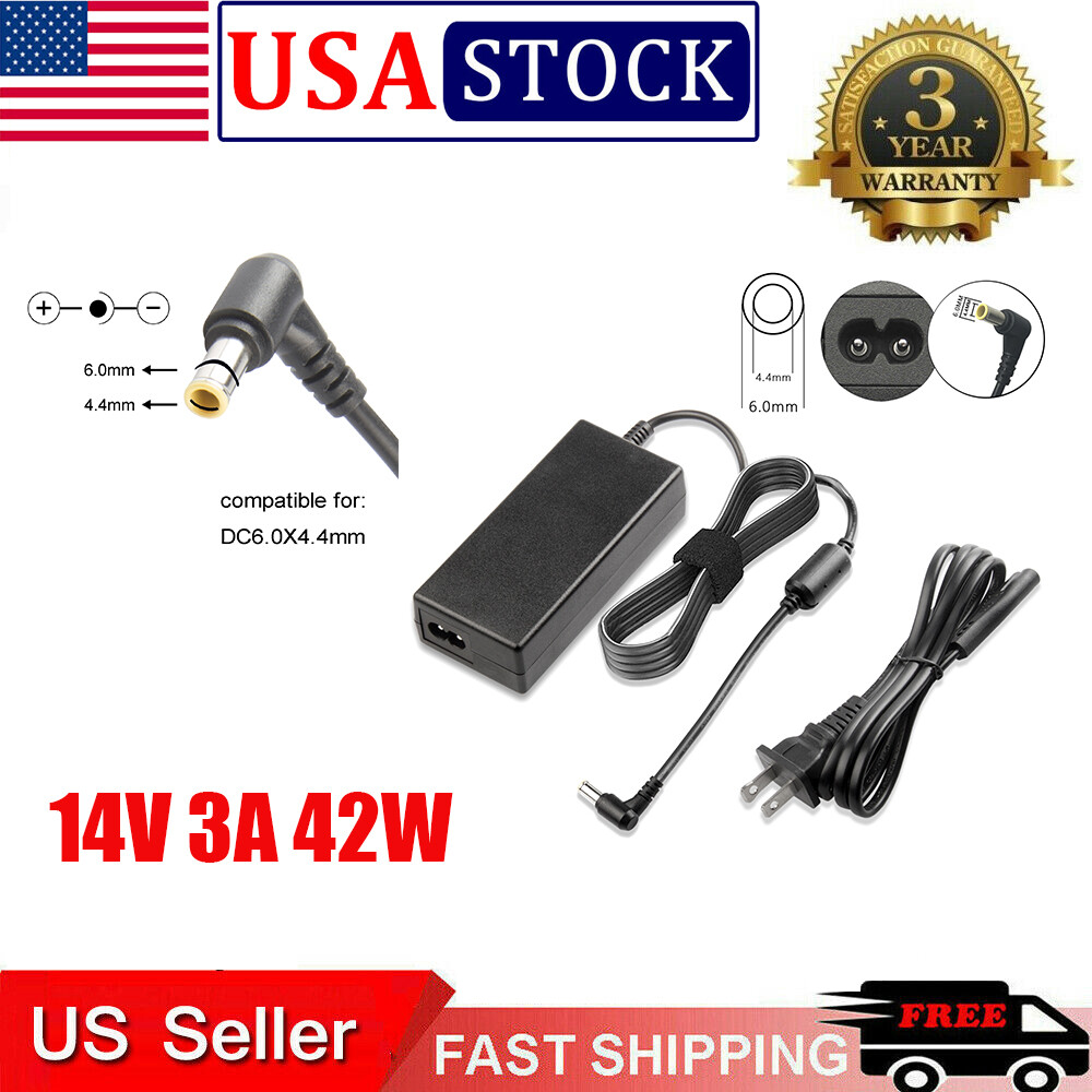 AC Power Supply Adapter 42W 14V 3A For Samsung Monitor TV LCD LED With US Cord