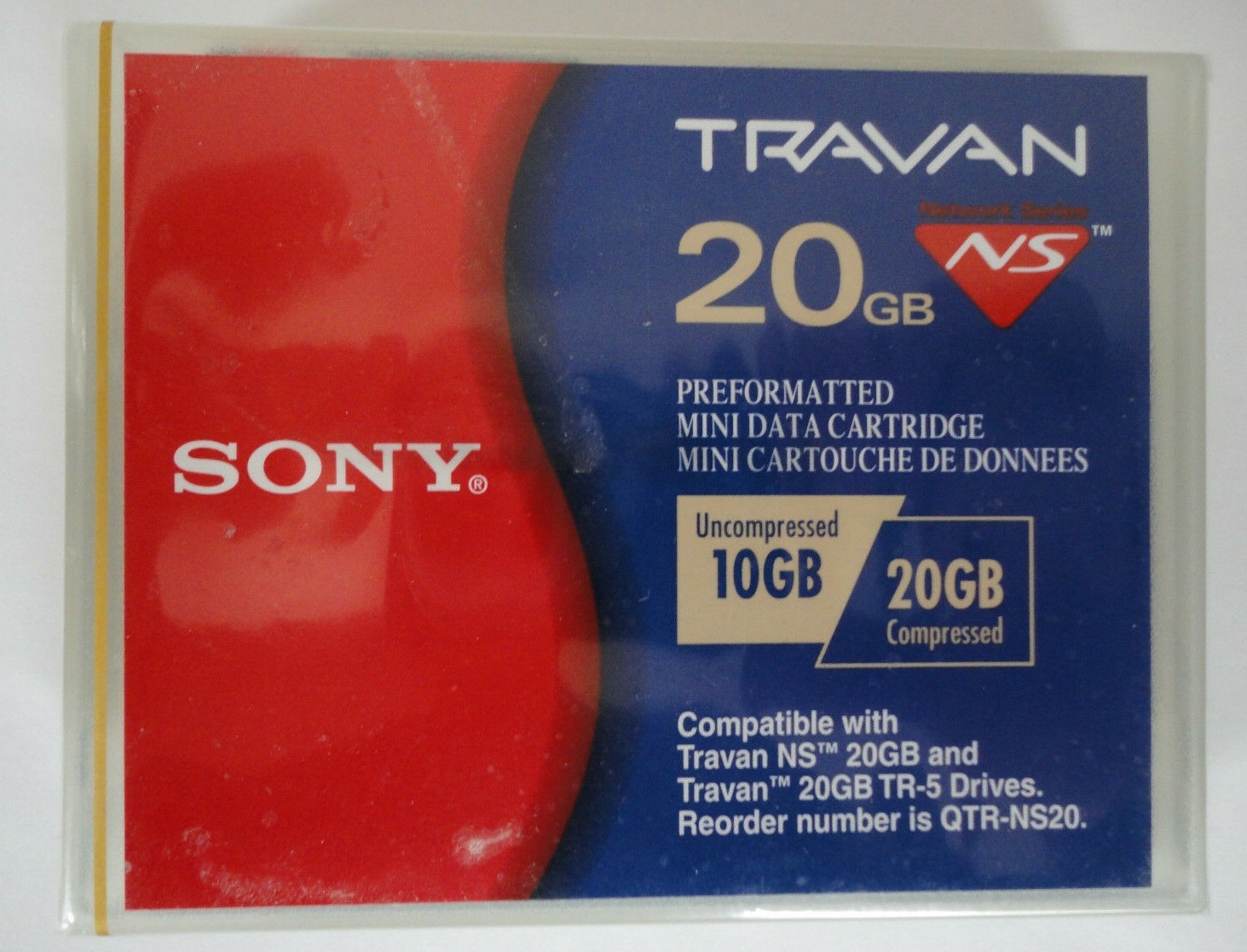 Sony QTR-NS20 - New Sealed Travan 10/20GB NS-Mini Data Cartridge 