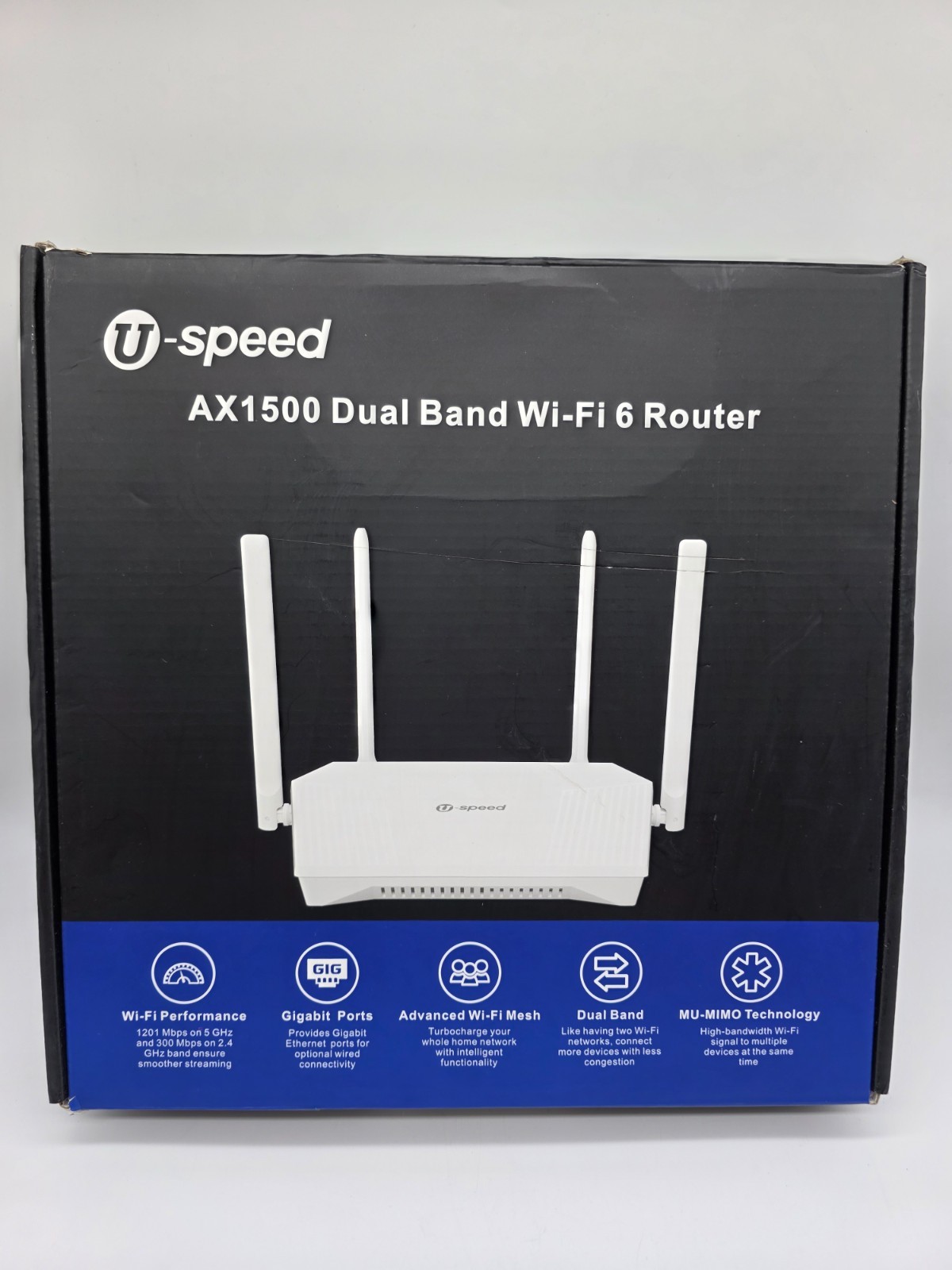 U-speed AX1500 WiFi 6 Router 1500Mbps Gigabit Dual Band Wireless Network Router