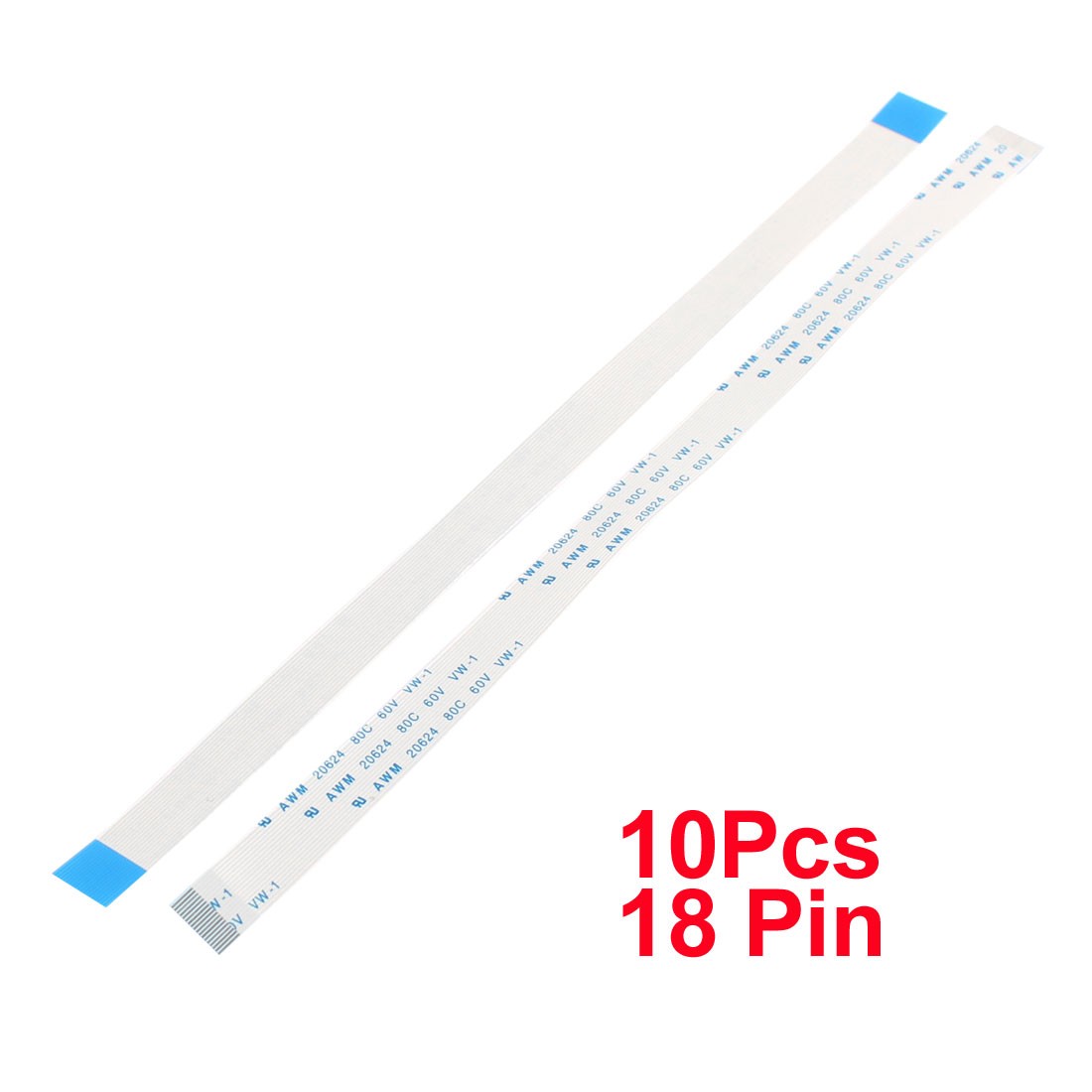 A Type 10Pcs 0.5mm Pitch 18 Pin AWM 20624 80C 60V VW-1 FFC Cable 200mm