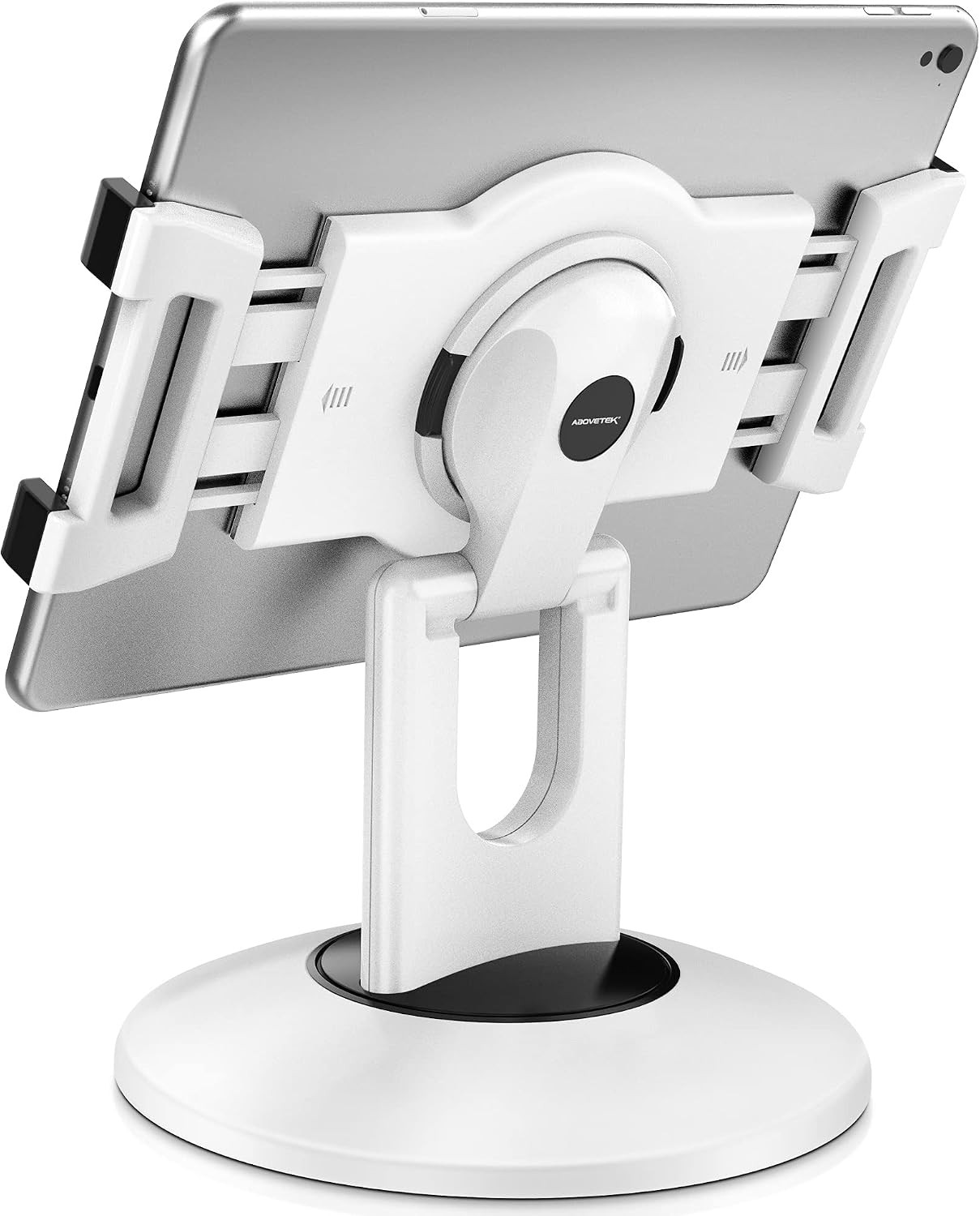 AboveTEK Retail Kiosk iPad Stand 360 Swivel POS Mount 6-13 in White