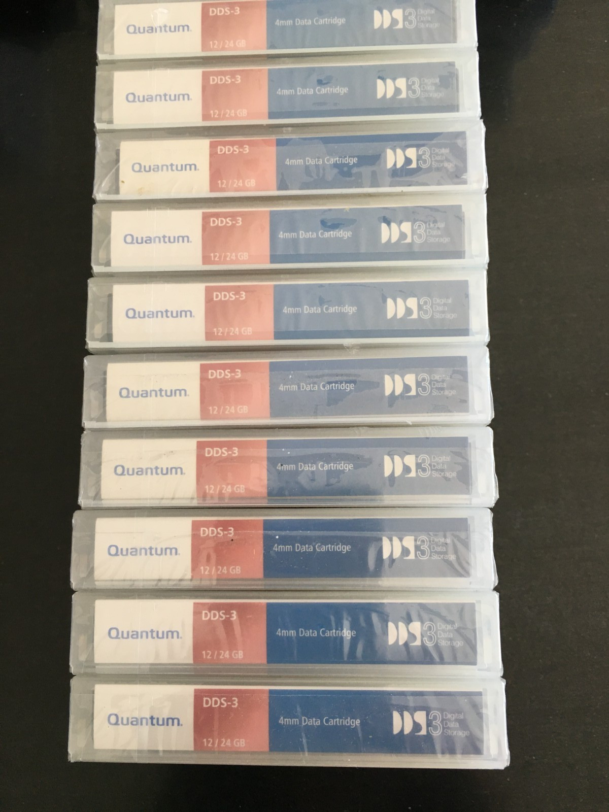 10 NEW Quantum DDS-3 Data Tape Cartridges 12/24 GB Factory Sealed 4mm P/N: CDM24