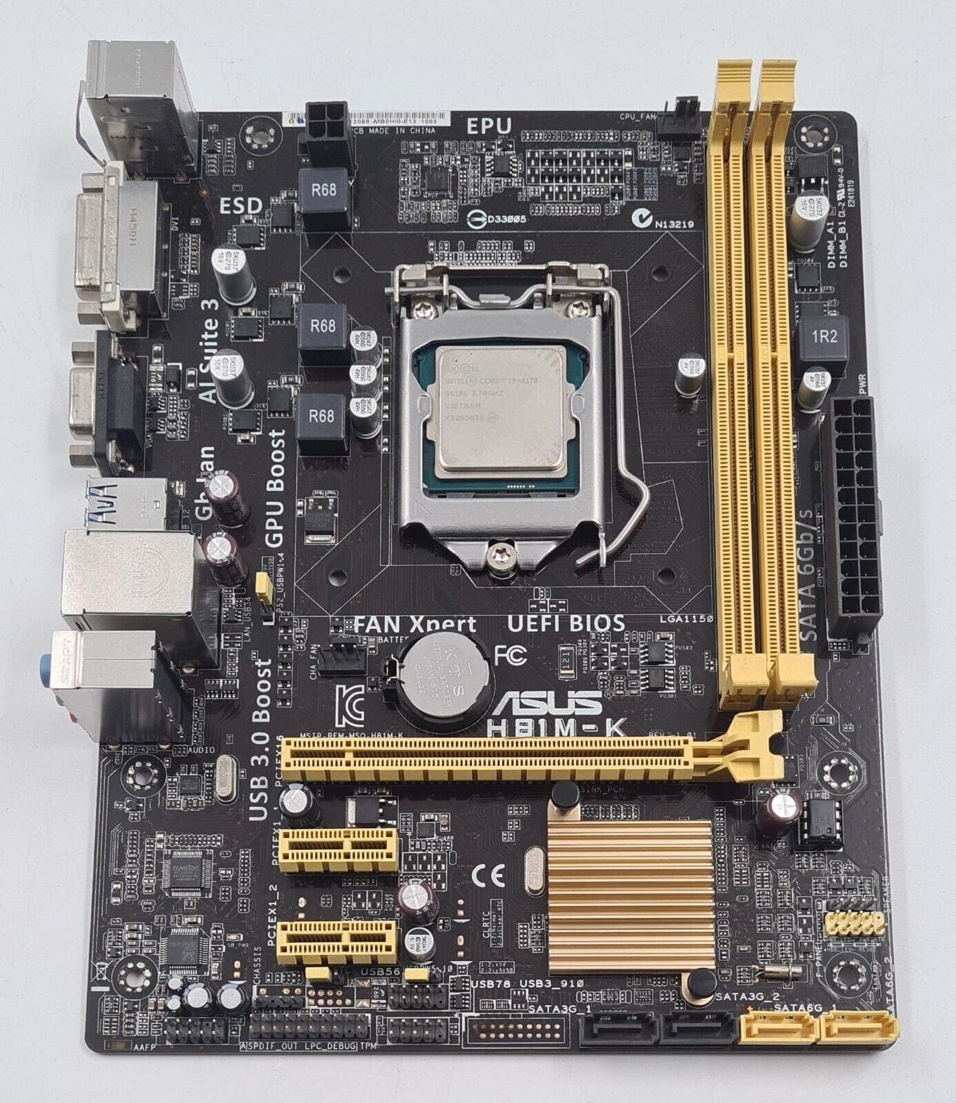 ASUS H81M-K DDR3 USB3.0 ATX LGA1150 Motherboard W/ Intel i3-4170