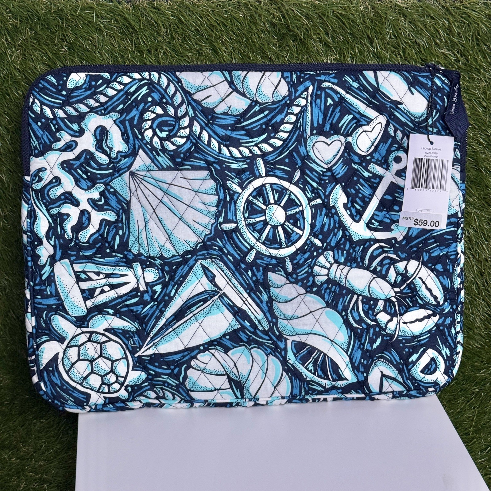 Vera Bradley Laptop Sleeve 14 Inch Shore Enough Padded Case NWT