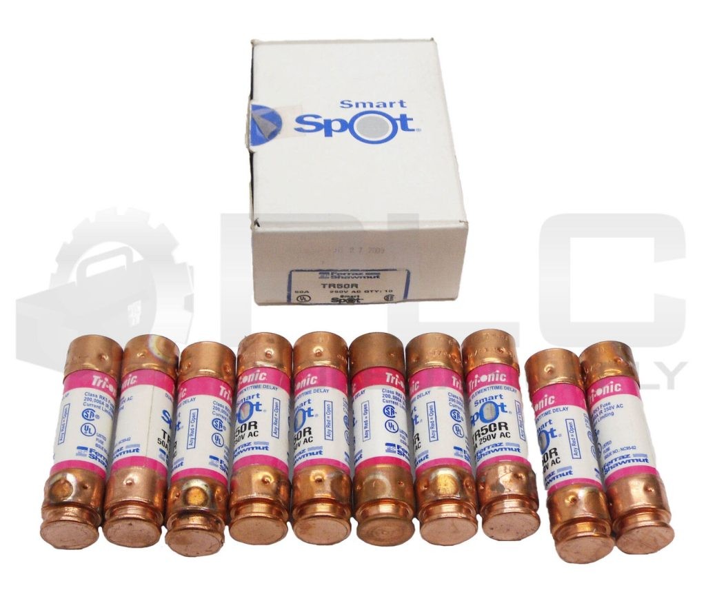 NEW BOX OF 10 FERRAZ SHAWMUT TR50R DUAL ELEMENT TIME DELAY FUSE50A 250VAC