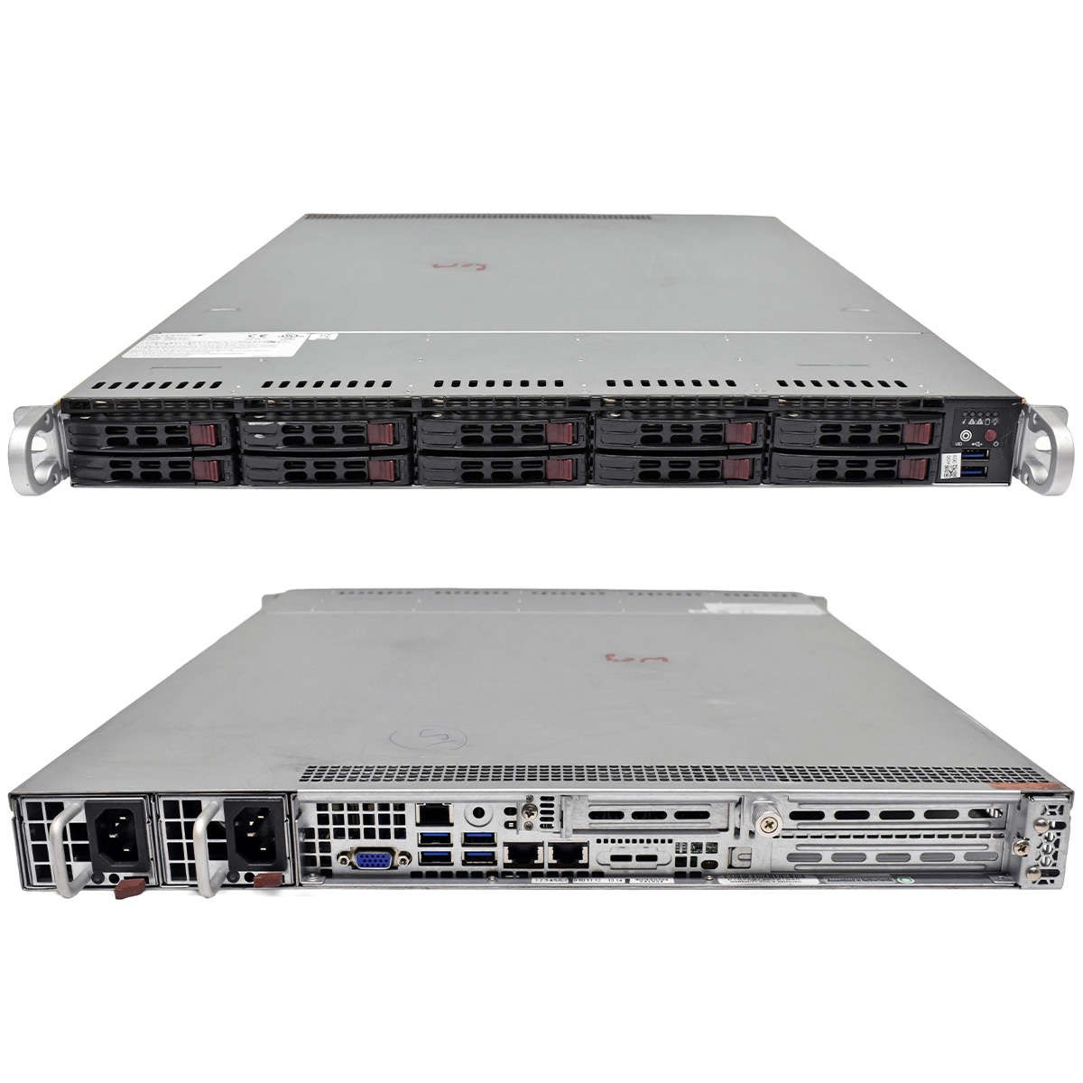 Supermicro CSE-116 1U Rack Server no CPU 2xCooler no PC4 RAM X10DRW-iT 10x2.5"