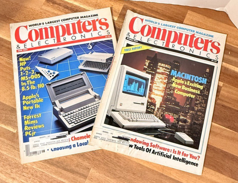 Lot of 2 Computers & Electronics Magazines 1984 Apple Macintosh Vintage
