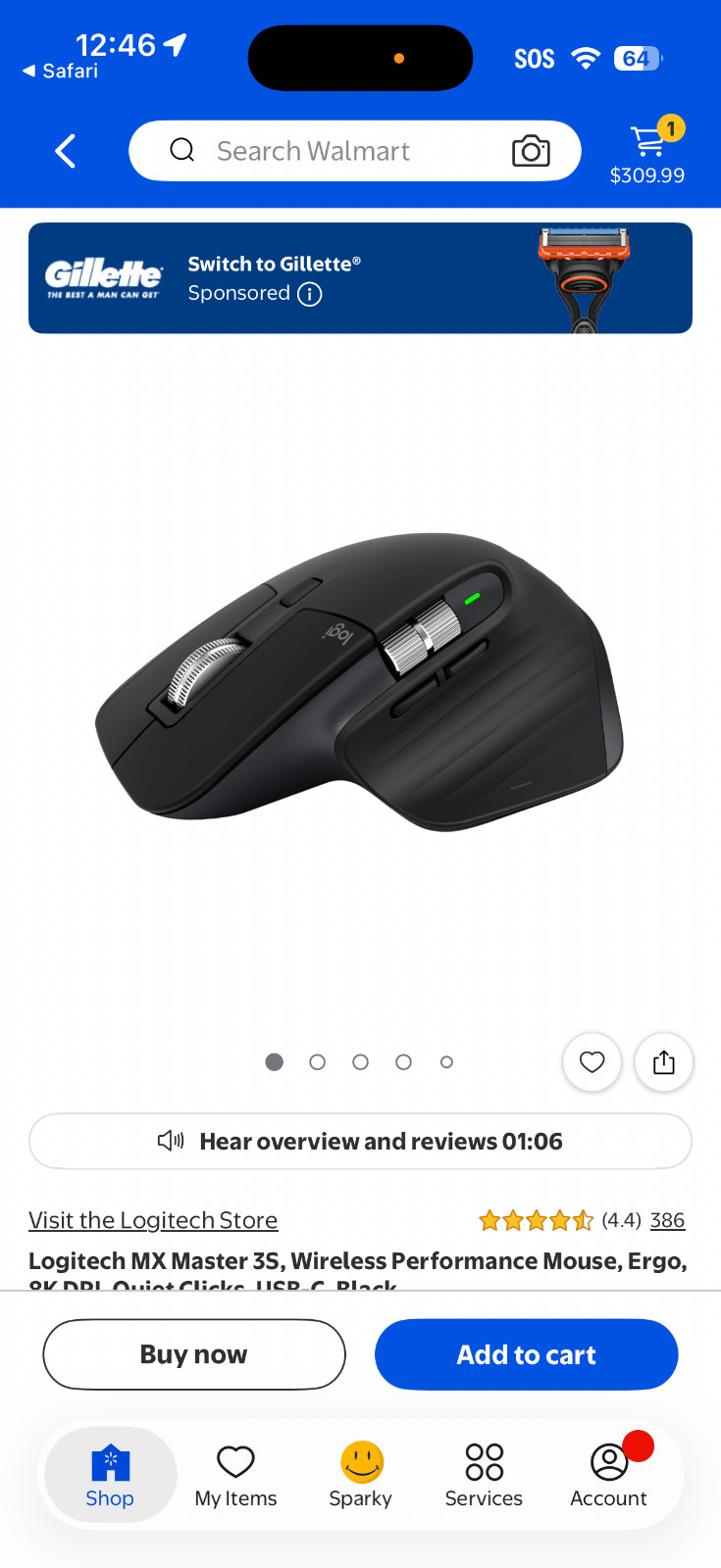 New Logitech MX Master 3S Performance Wireless Mouse - Graphite