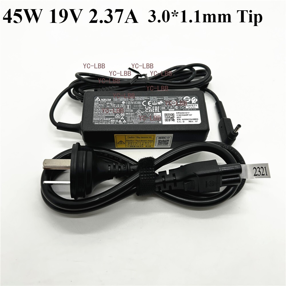 Genuine Delta ADP-45FE F 45W 19V 2.37A Laptop Charger 3.0*1.1mm AC Power Adapter