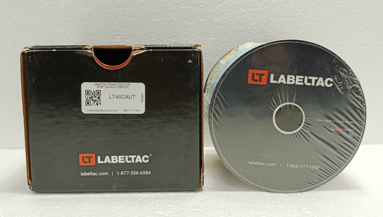LabelTac Header Die Cuts 4"x6" Caution | 200 Labels per Roll | LT46CAUT