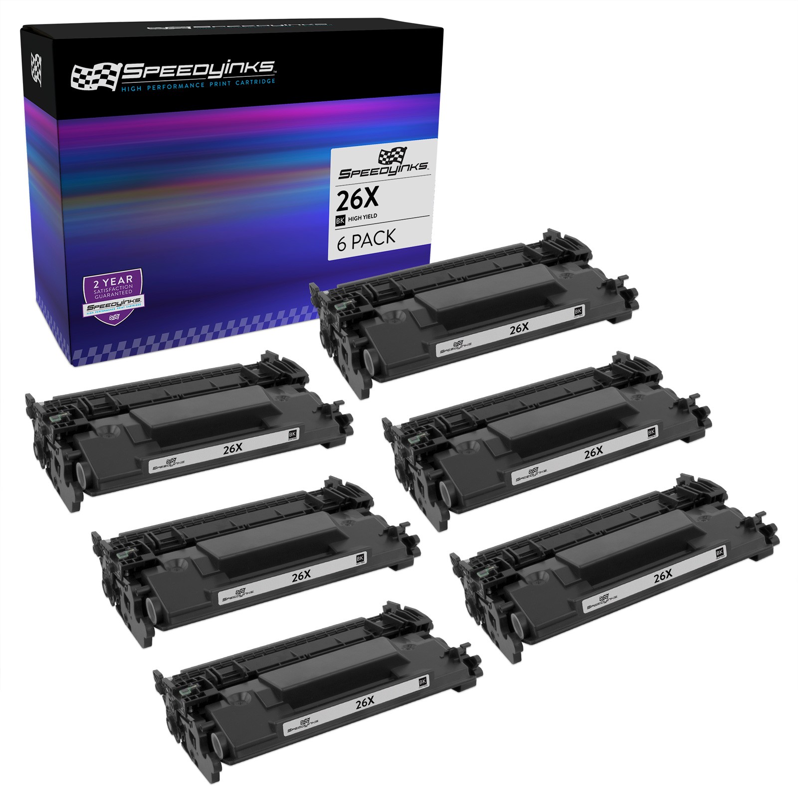 SPEEDYINKS 6PK Replacement HP 26X CF226X Black Toner LaserJet Pro M402d M426dw