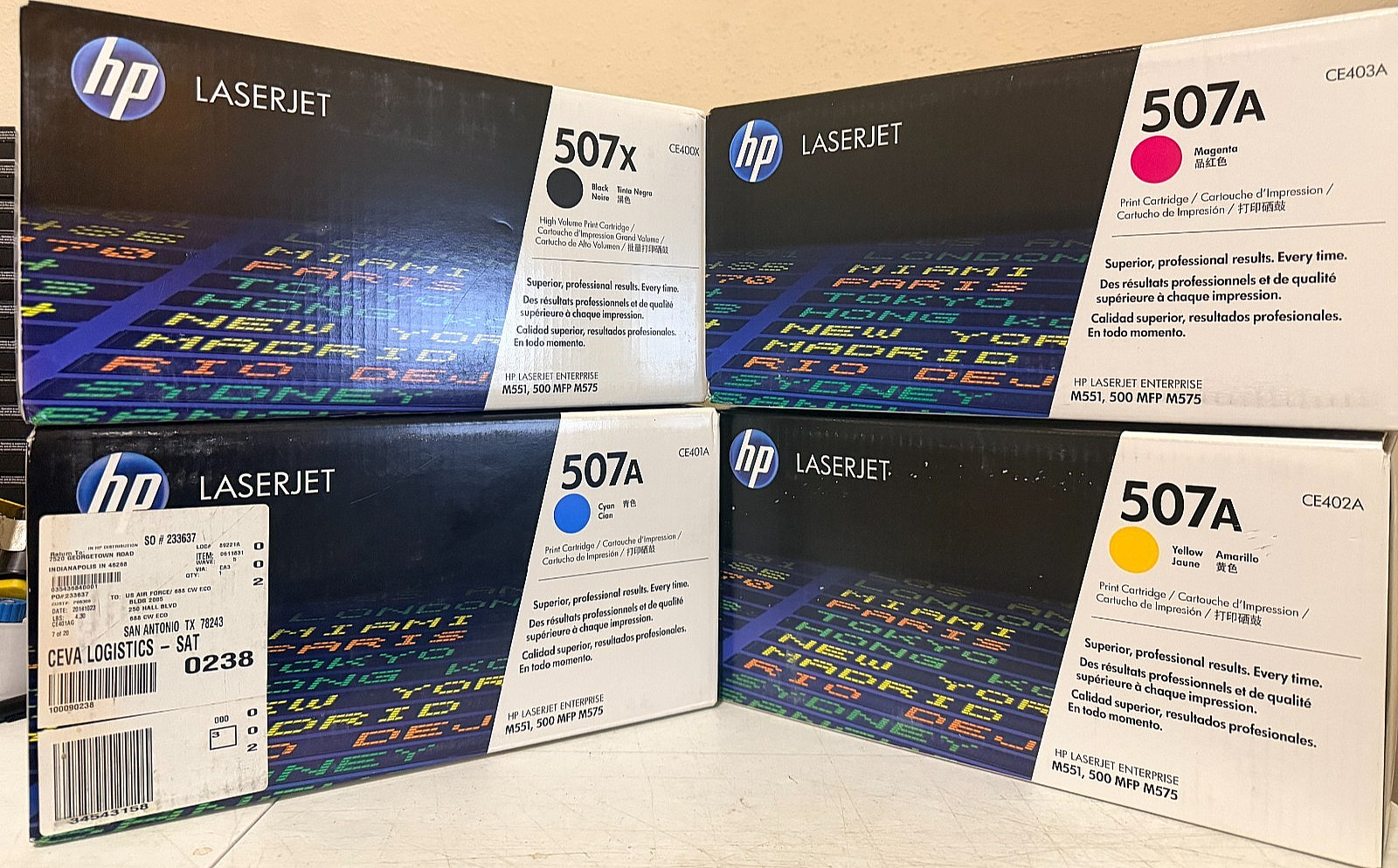 HP 507X/507A Toner Set K/C/Y/M CE400X CE401A CE402A CE403A NEW SEALED