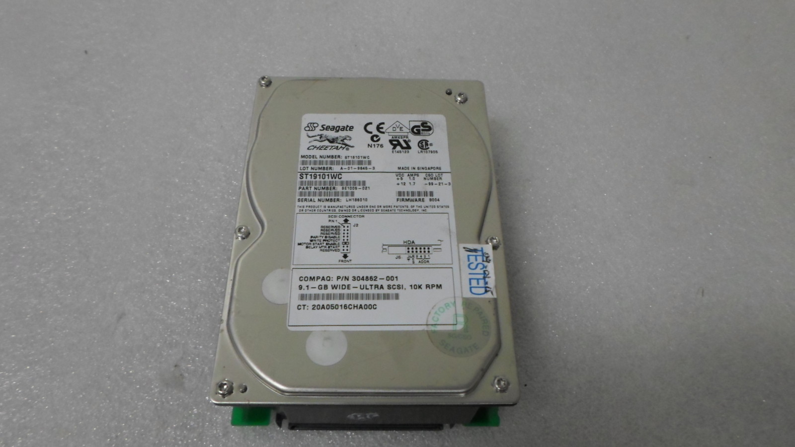 Seagate ST19101WC 9E1005-021 304862-001 9.1GB 10K RPM Wide-Ultra SCSI Hard Drive
