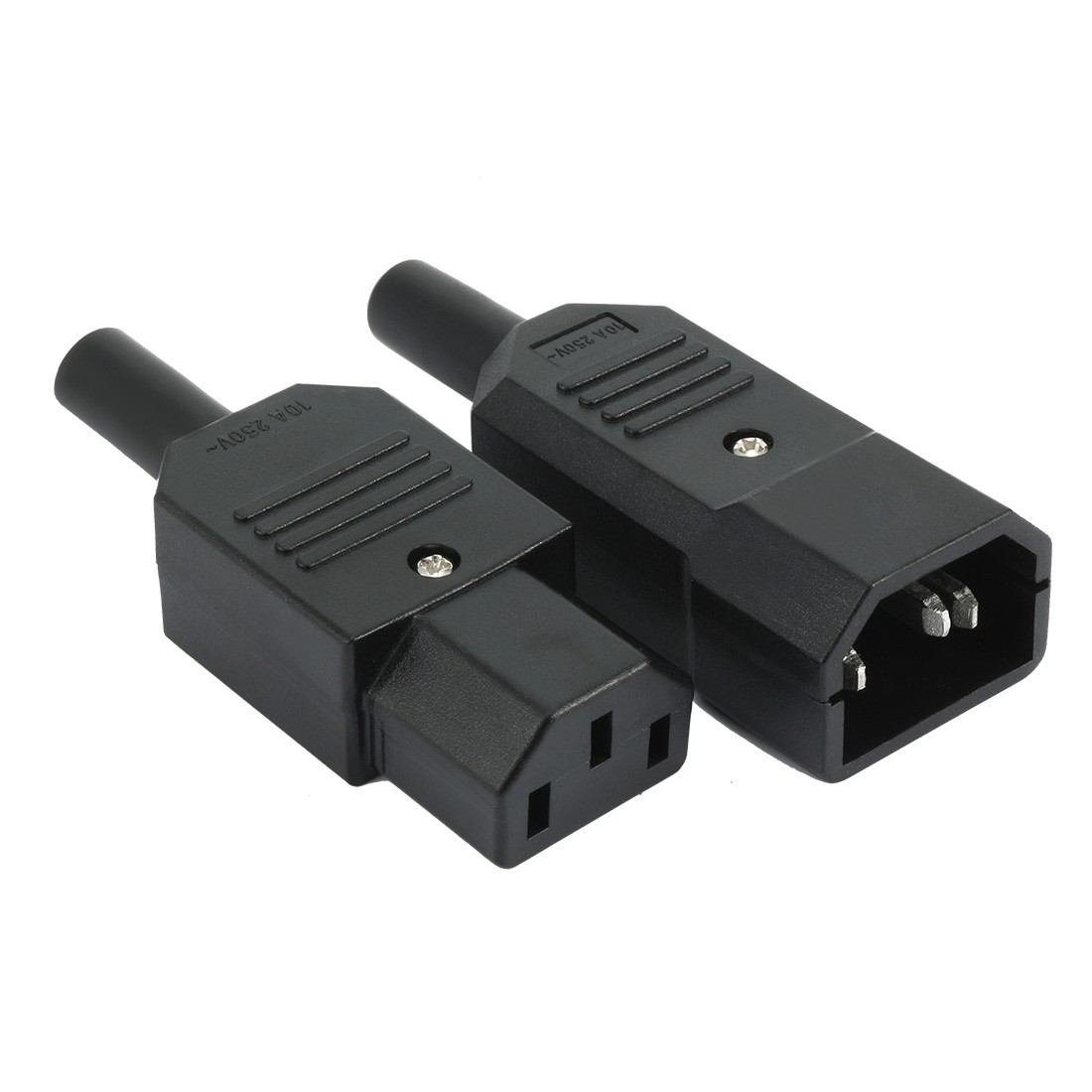 1Pair AC250V 10A 3 Terminals IEC320 C14 Power Socket C13 Plug Adapter Connector