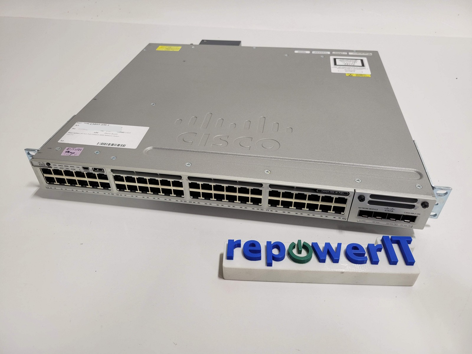 Cisco WS-C3850-48F-L 48 Port PoE Catalyst 3850 Network Switch USED