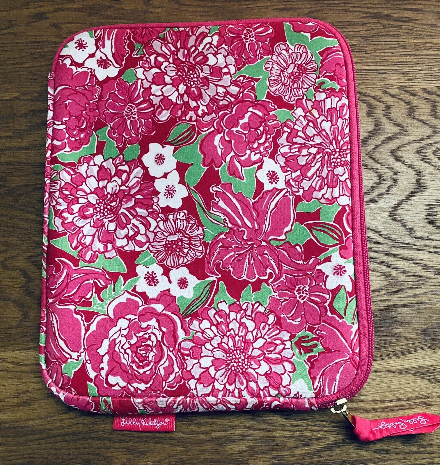 Lilly Pulitzer HOT PINK Neoprene Case 8” X 10” For iPad Mini Or Any Small Tablet