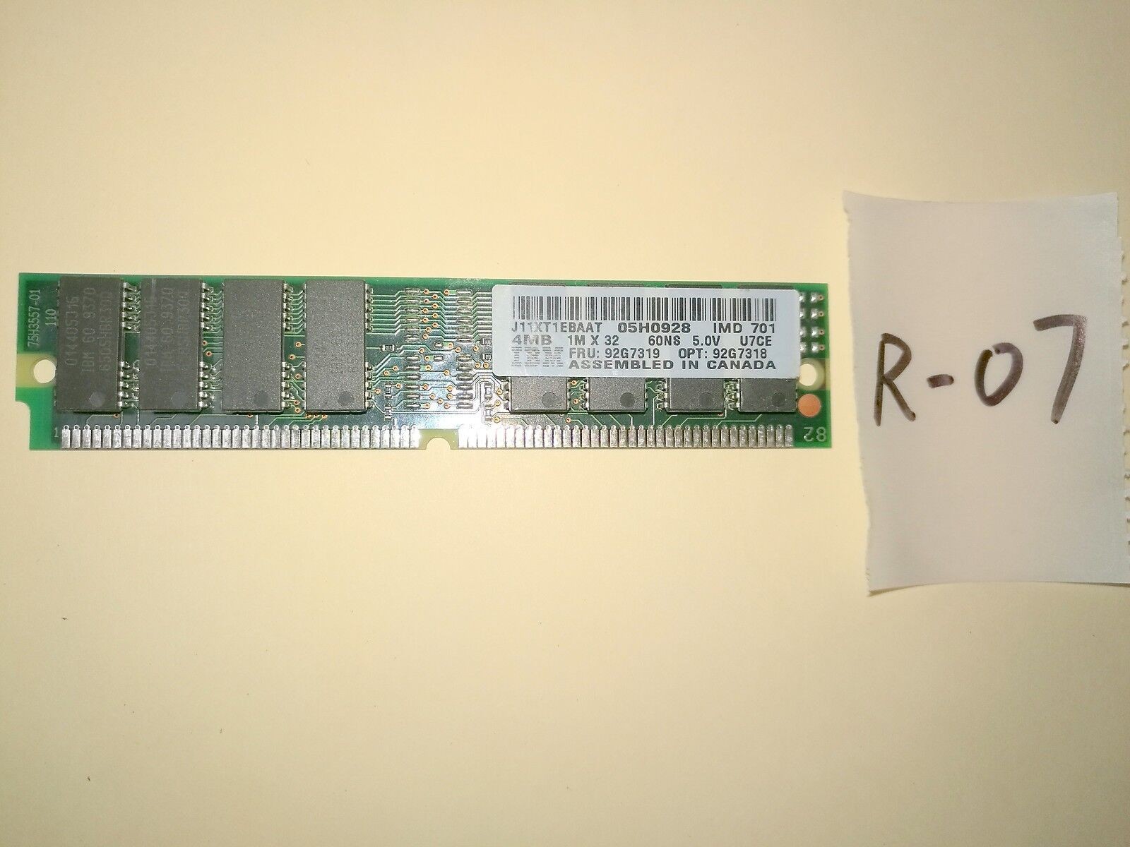 + IBM RAM 05H0928 92G7319 4Mb 1Mx32 60NS 5.0V